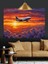 Gün Batımında Alçalan Uçak Silüeti Dekoratif Kanvas - Mdf Ahşap Tablo 2