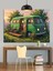 Yeşillikler Içinde Eski Minibüs Karavan Dekoratif Kanvas - Mdf Ahşap Tablo 3