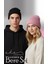 Unisex Katlamalı PEMBE,SİYAH 2'Lİ Bere Seti EKEBERESETİ2LİYENİ 6
