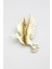Çelik Güvercin Broş - Altın 1