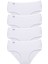 4 Adet Tutku Kadın Yüksek Bel Bato Ince Lastik Külot Beyaz 1