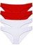 4 Adet Süper Eko Set Likralı Kadın Slip Külot Kırmızı Beyaz 1