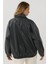 Kadın Cep Detaylı Oversized Suni Deri Ceket Black 2