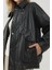 Kadın Cep Detaylı Oversized Suni Deri Ceket Black 4