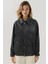 Kadın Cep Detaylı Oversized Suni Deri Ceket Black 5
