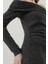 Kadın Yırtmaçlı Yumuşak Dokulu Straplez Midi Elbise Busem Collection Grey 3