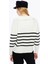 Yeni Sezon Polo Yaka Çizgili Kadın Triko Kazak 4