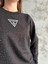 Taşlı Üçgen Siyah Uzun Kol Sweatshirt 4