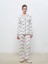Yeni Sezon Gömlek Yaka Baskılı Kadın Pijama Takımı 3