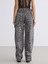 Yeni Sezon Baggy Fit Leopar Desenli Kadın Jean Pantolon 4