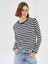 Yeni Sezon Bisiklet Yaka Çizgili Uzun Kollu Kadın Tişört 1