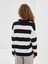 Yeni Sezon Polo Yaka Çizgili Kadın Triko Kazak 4