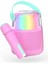 Pembe 5 Farklı Ses Efektli Retro Mikrofonlu Karaoke Bluetooth Hoparlör 2