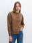 Yeni Sezon Bisiklet Yaka Baskılı Oversize Kadın Kalın Sweatshirt 1