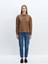 Yeni Sezon Bisiklet Yaka Baskılı Oversize Kadın Kalın Sweatshirt 2