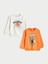 Yeni Sezon Bisiklet Yaka Baskılı Erkek Çocuk Sweatshirt 2'li 1