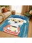 Sevimli ve Renkli Köpek Desenli Çocuk Halısı, Mavi Zemin, Kaymaz Tabanlı Eğlenceli Tasarım 7