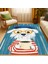Sevimli ve Renkli Köpek Desenli Çocuk Halısı, Mavi Zemin, Kaymaz Tabanlı Eğlenceli Tasarım 2