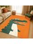 Turuncu Zeminli Neşeli Hayvan Figürlü Çocuk Odası Halısı, Makinede Yıkanabilir, Kaymaz Tabanlı 7