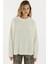 Kadın Dokulu Bisiklet Yaka Triko Kazak Fildişi Doğal 5