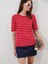 Yeni Sezon Bisiklet Yaka Çizgili Kadın Triko Kazak 1