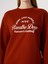 Yeni Sezon Bisiklet Yaka Baskılı Oversize Kadın Kalın Sweatshirt 3