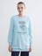 Yeni Sezon Bisiklet Yaka Çiçekli Kadın Sweatshirt Tunik 1
