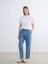 Yeni Sezon Beli Lastikli Carrot Fit Kadın Jean Pantolon 1