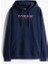 Tommy Hılfıger Erkek Marka Logolu Kapüşonlu Şık Görünüşlü Lacivert Sweatshirt DM0DM22113 C1G 4