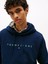 Tommy Hılfıger Erkek Marka Logolu Kapüşonlu Organik Pamuklu Kanguru Ceplli Günlük Kullanıma Uygun Mavi Sweatshirt DM0DM20746 0gy 2