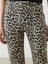 Yeni Sezon Beli Lastikli Leopar Desenli Kadın Pantolon 3