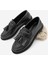 Kadın Loafer Püsküllü Günlük Ayakkabı Petlin Siyah 1
