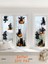 , Şeffaf Çift Yönlü Hallowen Kedileri, Cam, Duvar, Sticker 10-18 cm 1
