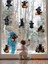 , Şeffaf Çift Yönlü Hallowen Kedileri, Cam, Duvar, Sticker 10-18 cm 4