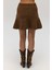 Nordis Volanlı Açık Kahve Triko Mini Etek 5