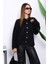 Siyah Düğmeli Simli Angora Yumoş Triko Hırka 1