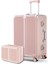 Joya Pc Policarbon 2'li Valiz Seti (Orta ve Makyaj) Pembe 2