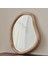 Natural Ahşap Düzensiz Duvar Aynası - Asimetrik Duvar Aynası 42CM x 35CM 1