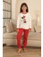 Mnn Puantiye Baskılı Kız Çocuk Pijama takımı - Beyaz 1