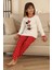 Mnn Puantiye Baskılı Kız Çocuk Pijama takımı - Beyaz 4