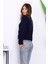 Lacivert Selanik Örgülü Kısa Triko Hırka 3