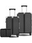 Joya Pc Policarbon 3'lü Valiz Seti (Kabin Orta ve Makyaj) Siyah 1