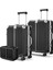 Joya Pc Policarbon 3'lü Valiz Seti (Kabin Orta ve Makyaj) Siyah 2