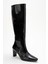 Lume Siyah Rugan Hakiki Deri Kadın Blok Topuklu Çizme 3