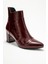 Gael Bordo Rugan Hakiki Deri Kadın Kalın Topuklu Bot 3