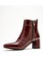 Gael Bordo Rugan Hakiki Deri Kadın Kalın Topuklu Bot 4
