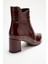 Gael Bordo Rugan Hakiki Deri Kadın Kalın Topuklu Bot 5