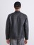 Yeni Sezon Slim Fit Biker Yaka Erkek Deri Görünümlü Ceket 5