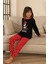 Mnn Puantiye Baskılı Kız Çocuk Pijama takımı - Siyah 3