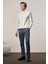 Indigo Mavi Yan Cep Düz Paça Pamuklu Comfort Fit Chino Casual Pantolon 1003255166 3